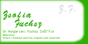 zsofia fuchsz business card